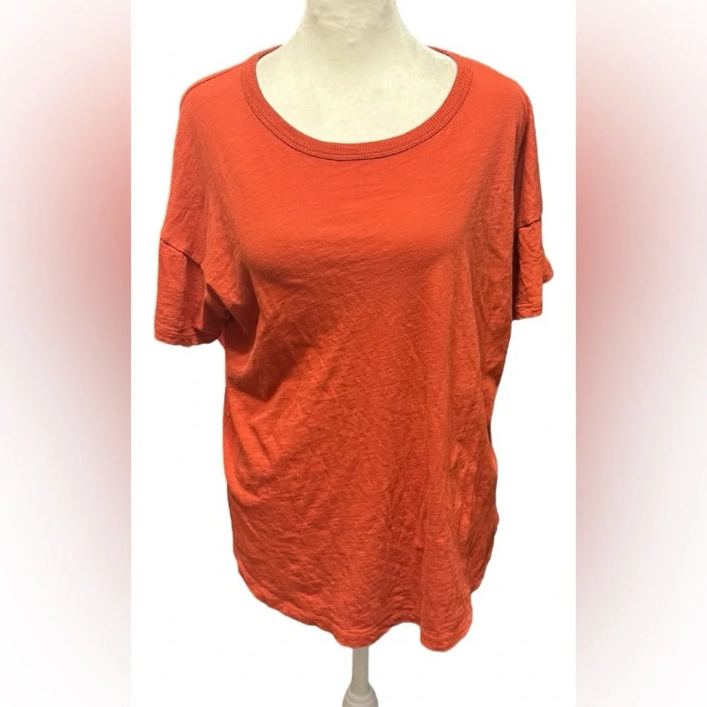 Madewell Softfade Oversized Cotton Tee Size Large Orange